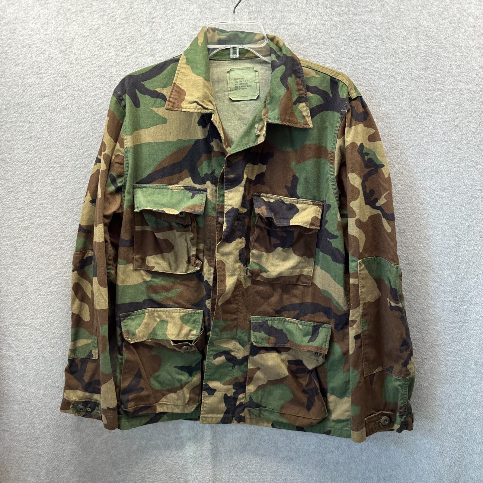 US Military Jacket Mens Medium Green Camouflage Camo Fatigue 8415-01-084-1847