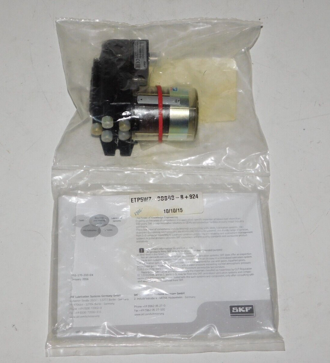 New SKF Lubrication System ETP5WZ-BBBBB-B+924 Dosing Pump Made in Germany