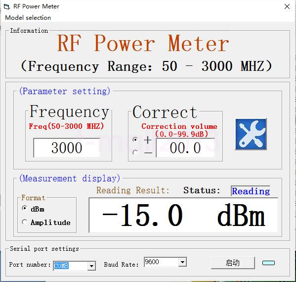3GHz 1-3000Mhz OLED RF Power Meter -55～-5 dBm + Sofware RF Attenuation Value