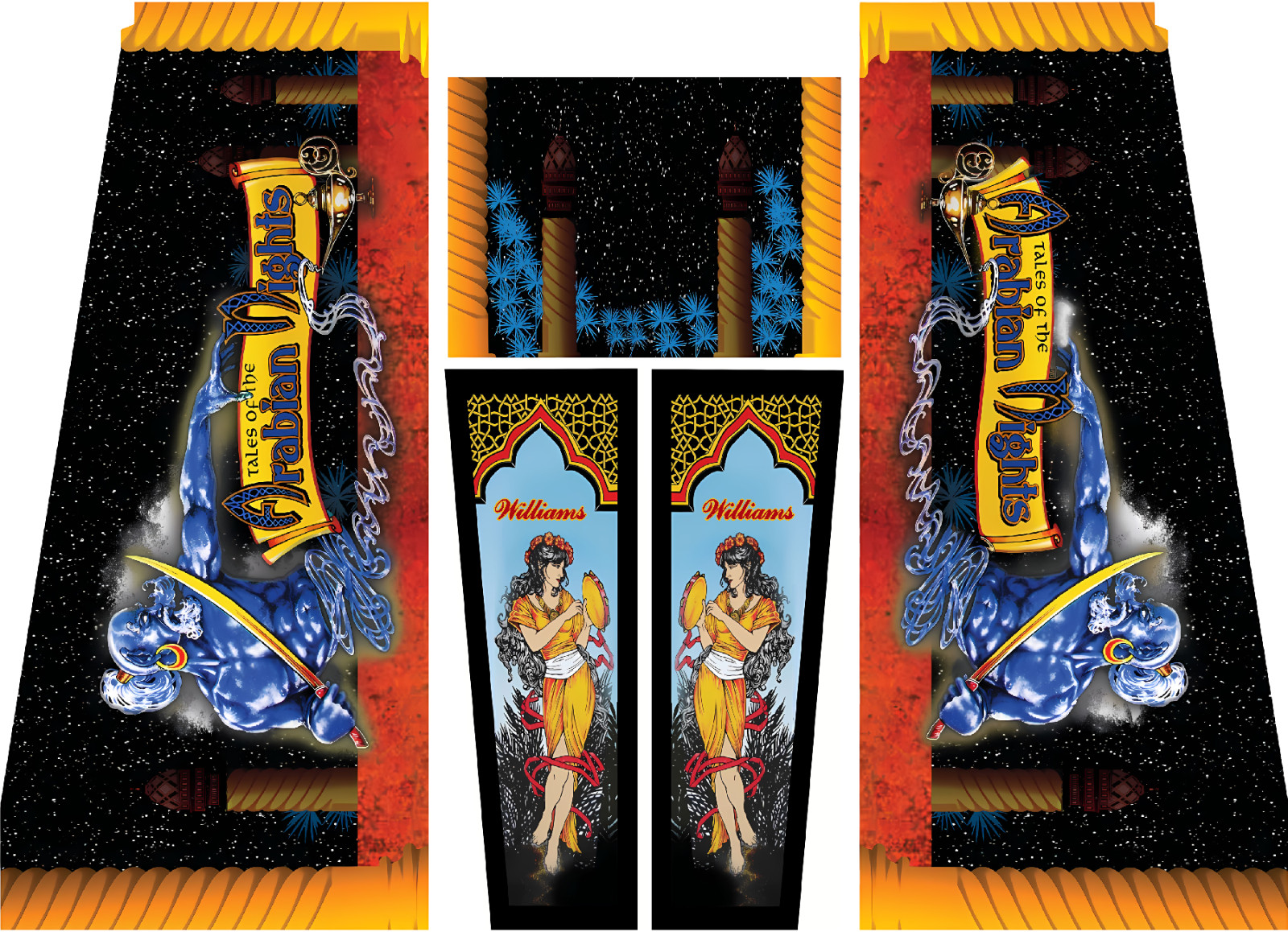 Tales Of The Arabian Nights Pinball Machine Custom CABINET Decal Set