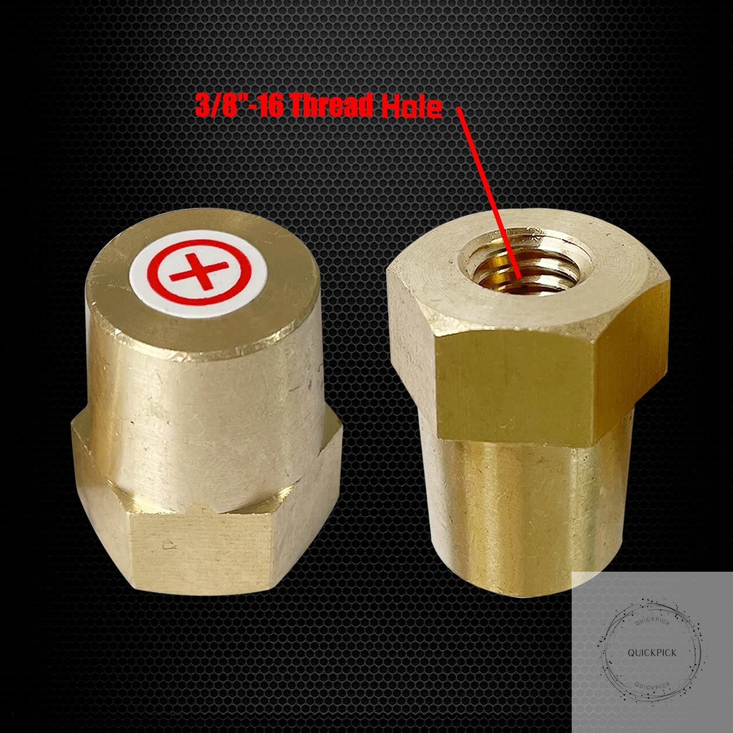 3/8"-16 Thread Female Brass Battery Terminal Post Adapter Battery Charging Post