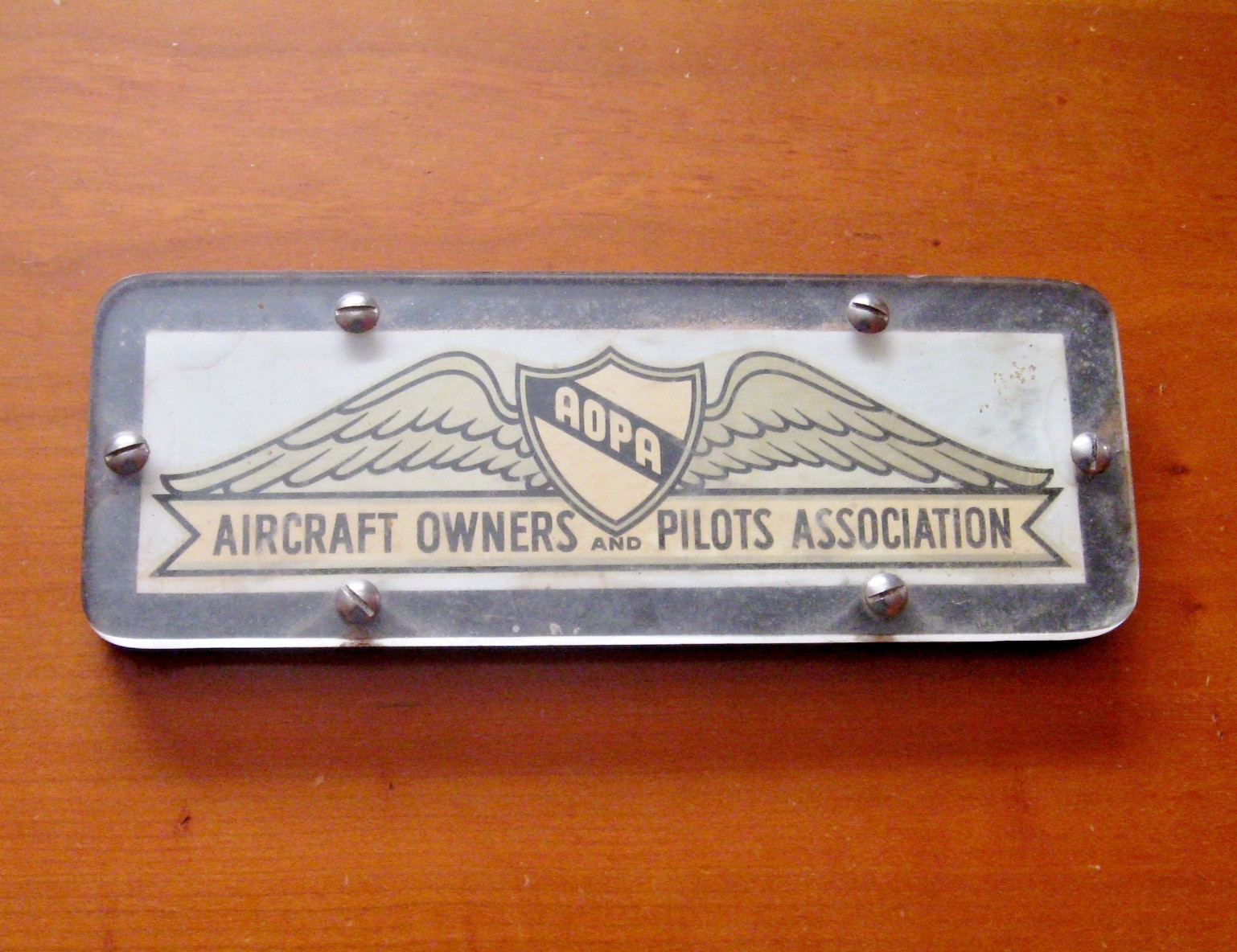 Vintage AOPA Aircraft Owners Pilots Association Sign Transportation Collectibl