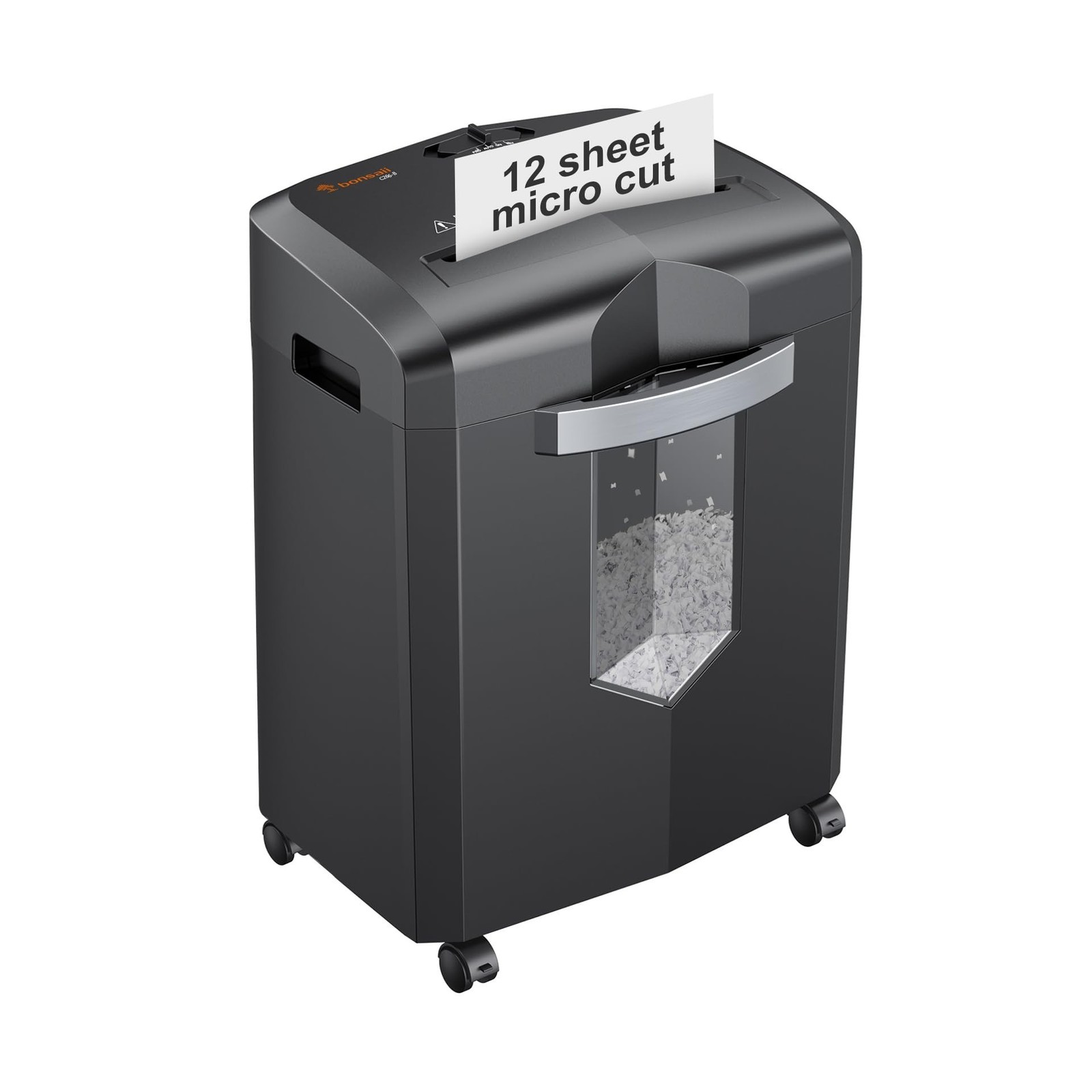 Bonsaii 12-Sheet Micro Cut Shredders for Home Office, 60 Minute P-4 Security ...