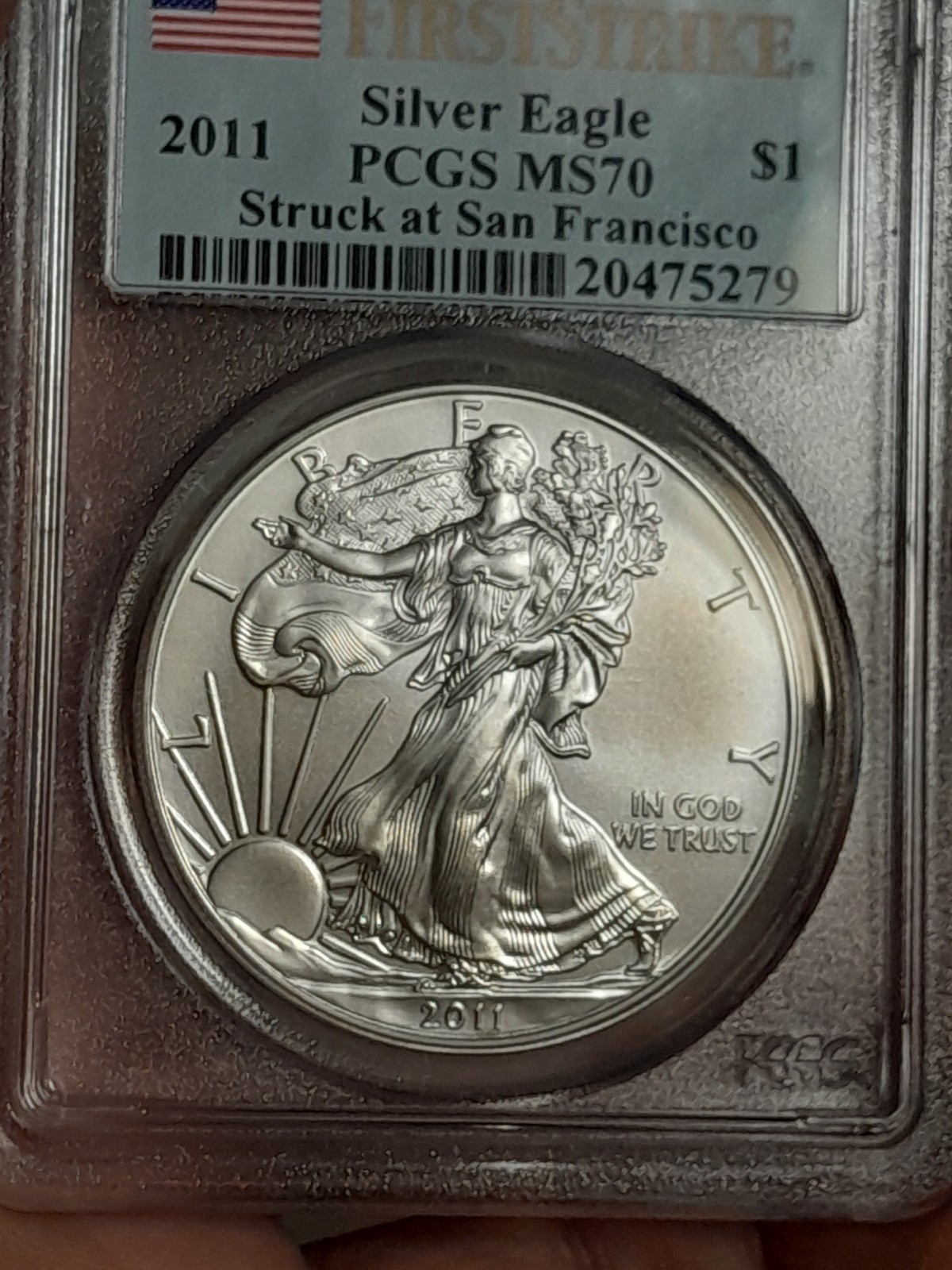 2011 American Eagle Struck at San Francisco PCGS MS70
