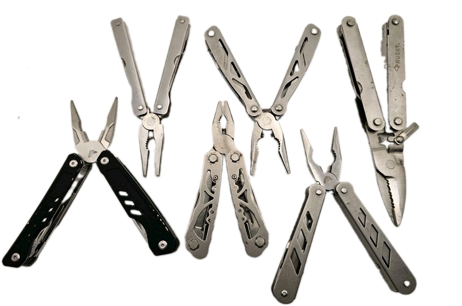 Lot of 6 Multi-Tool Pliers Husky EDC Camping Multitools Assorted Bundle