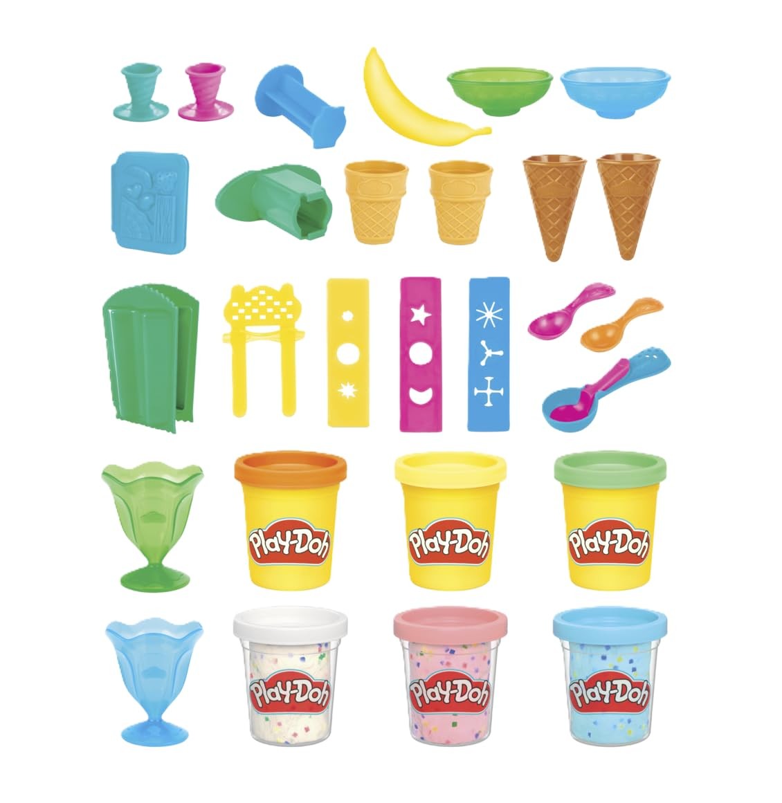 Play-doh Kitchen Creations Ice Cream Party Play Food Set with 6 Play-doh Colors,