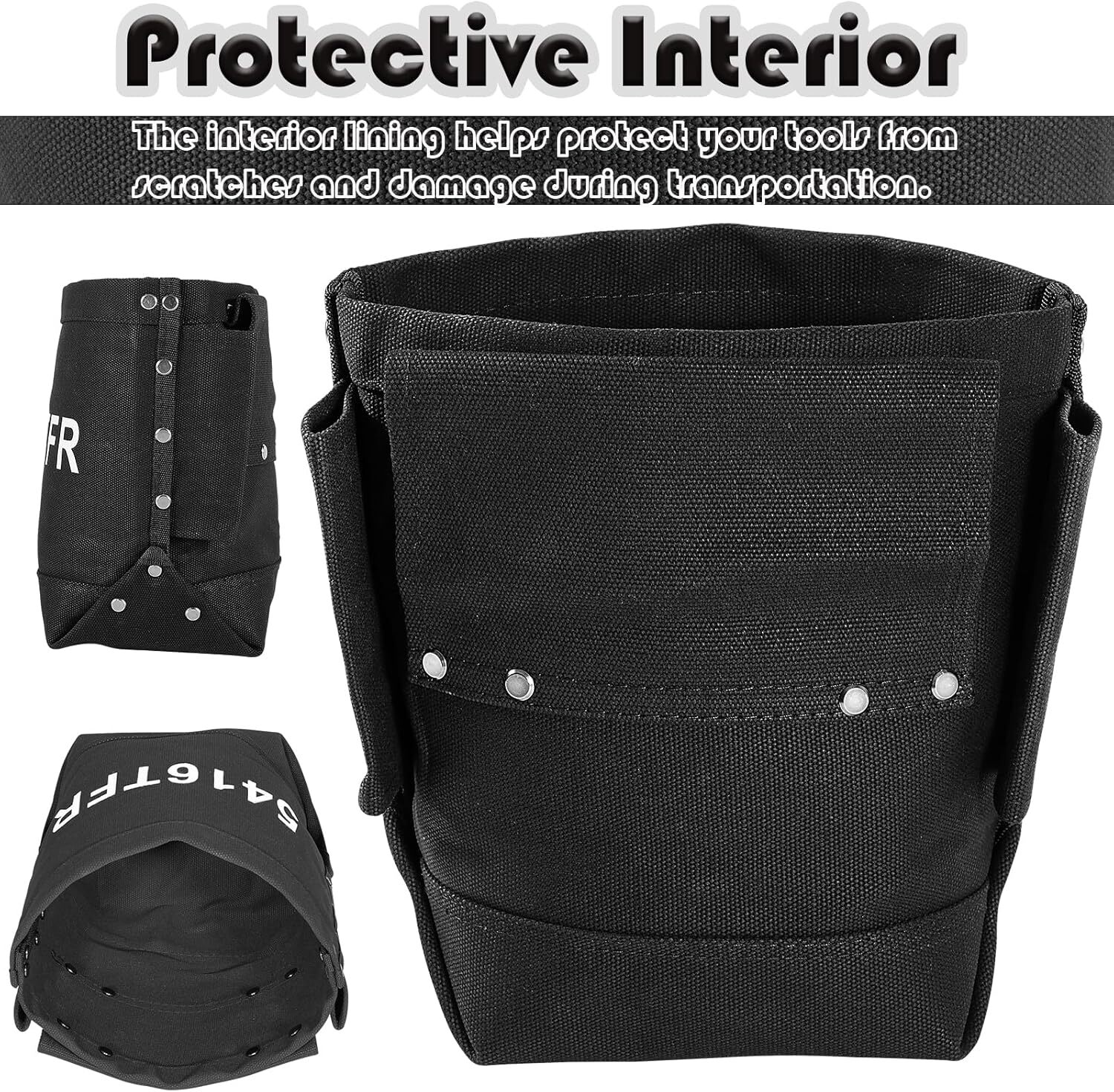 Black Flame retardant tool kit with replacement probe tip hole Protective Bag