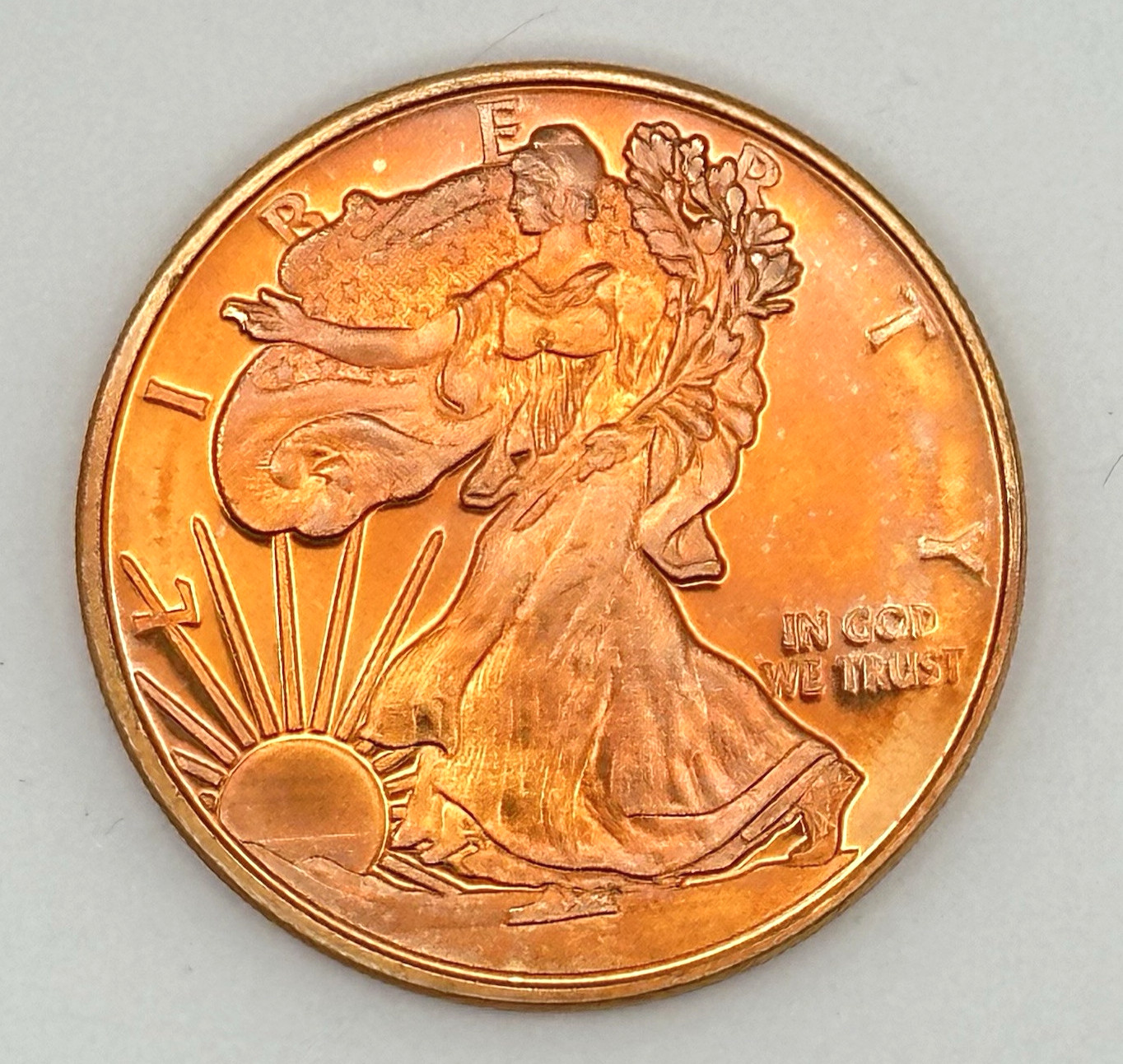 Walking Liberty 1 Oz AVDP .999 Fine Copper American Eagle