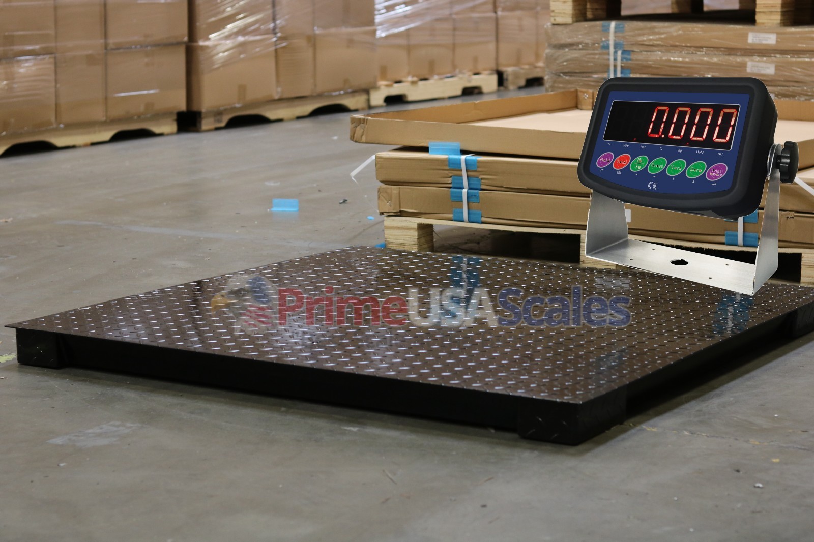 7,000 lb Capacity 1 lb Accuracy 4'x4' Floor Pallet Scale Industrial 48" X 48"
