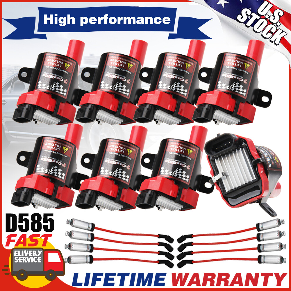 8 Ignition Coils & Spark Plug Wire Kit For 1999-2006 Chevy Silverado 1500 UF-262