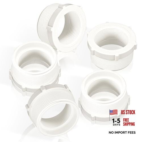 Pcs PVC Pipe Fitting 2" Male Thread to 1-1/2"female Thread 2 x 1-1/2" 5