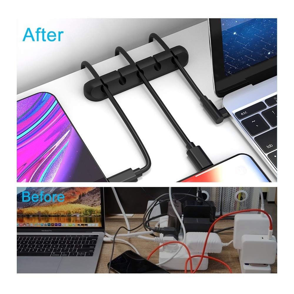 INCHOR Cord Organizer, Cable Clips Holder, 2 pack, Black