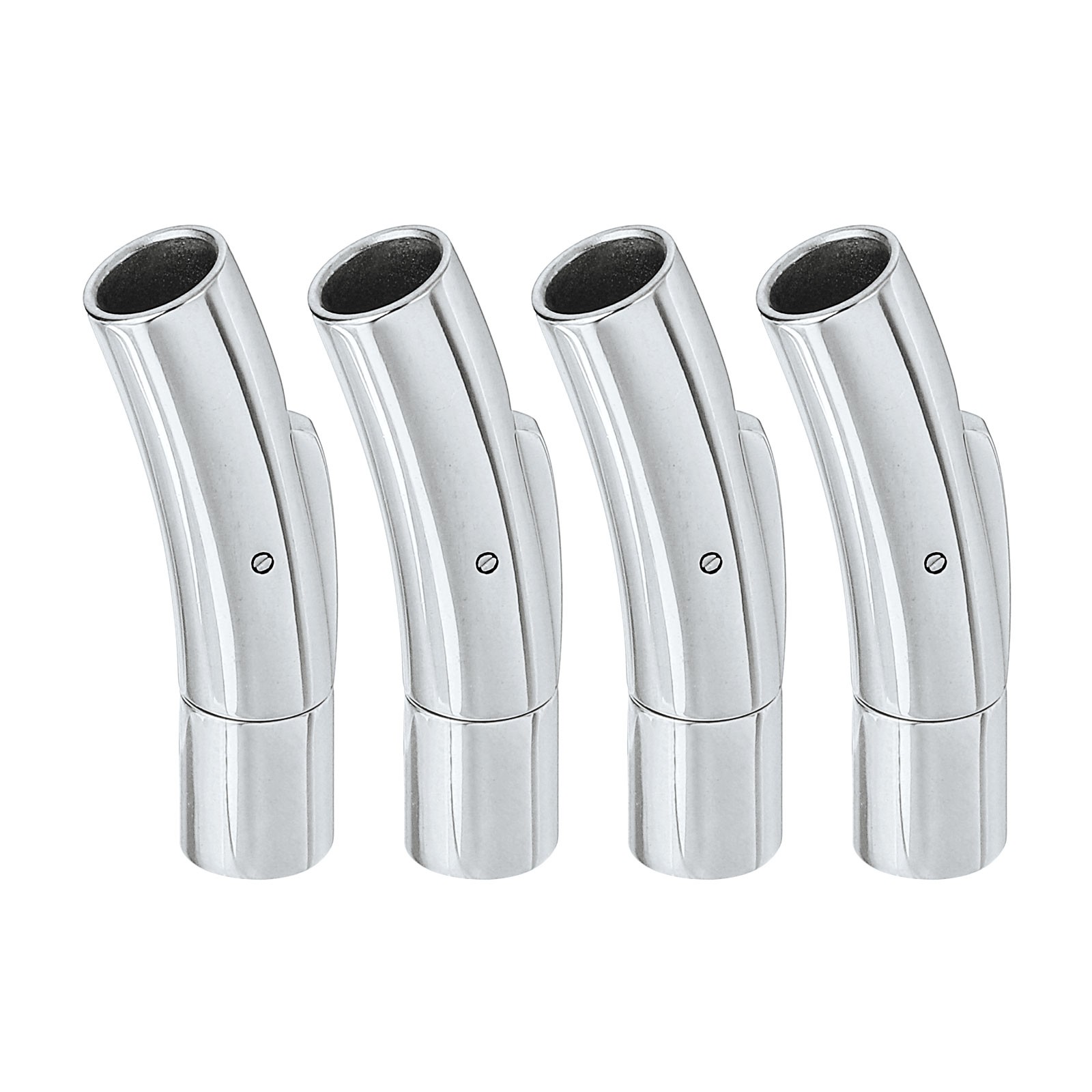 5mm Hole Column Clasps, 4Pcs Leather Cord End Clasp Connectors, Silver（9mm）