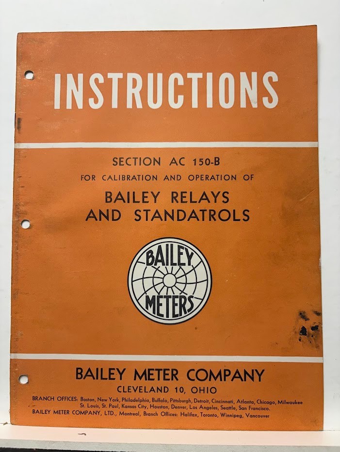 Vtg Bailey Meter Co Manual Relays & Standatrols 1947 Operation Calibration