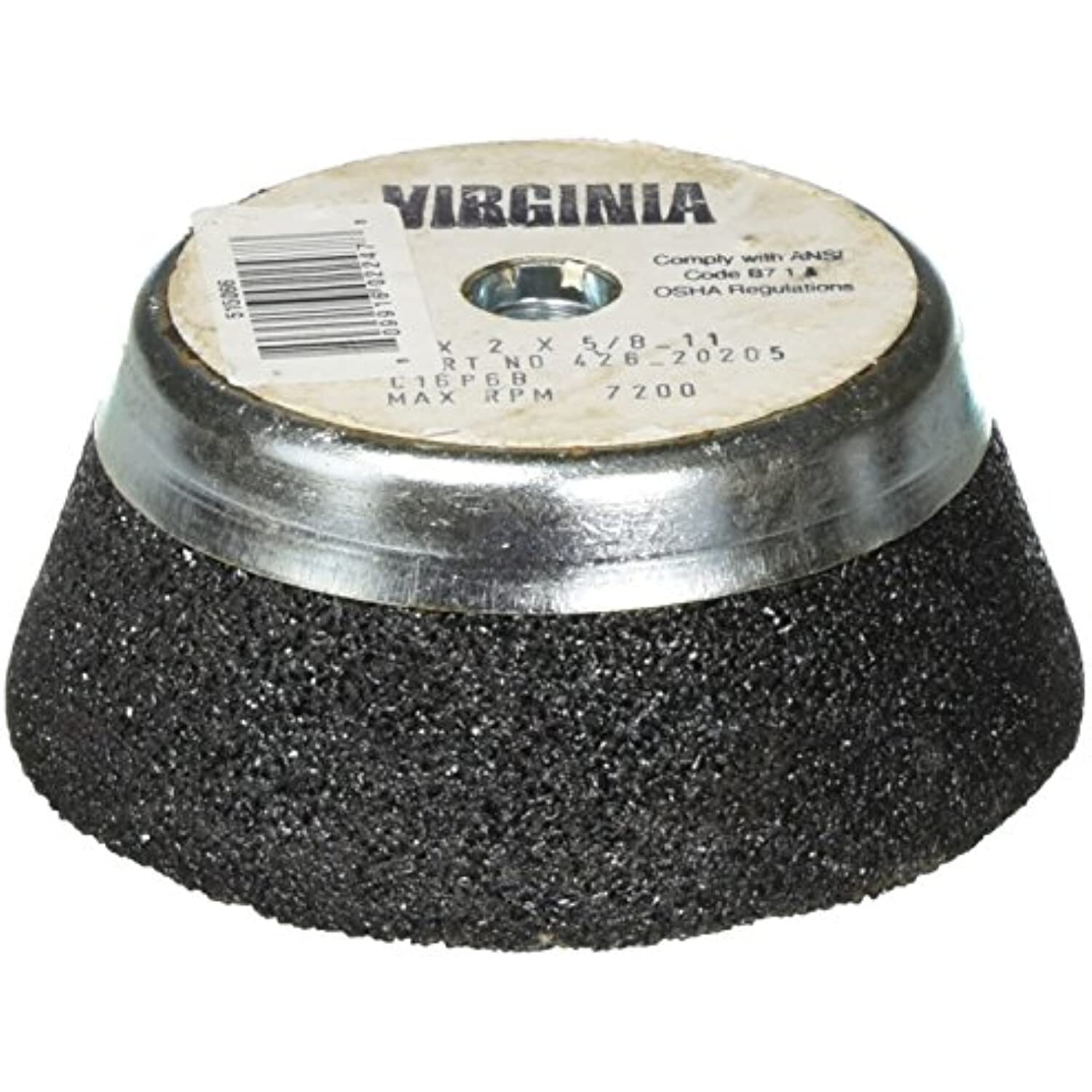 VIRGINIA ABRASIVES 426-20205 5x2x5/8-11 Cupstone for Concrete