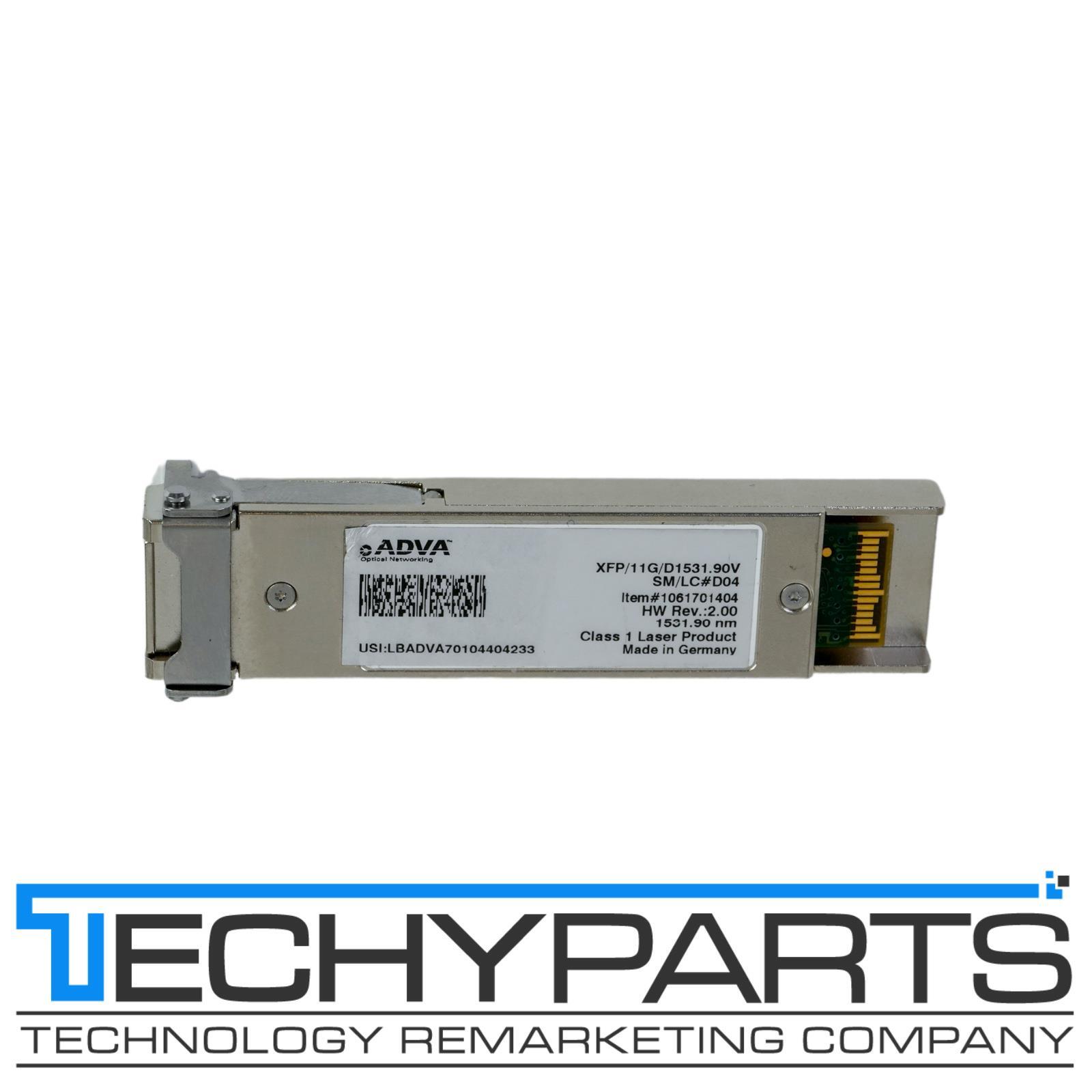 ADVA 1061701404 HW Rev 2.0 10GBase-DWDM 100Ghz XFP 11G SMF, 1531.90nm, 80km, LC