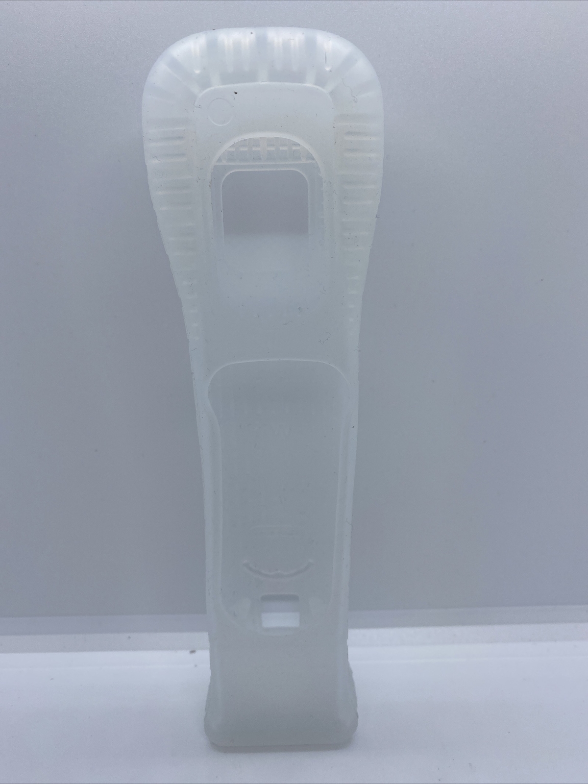 Rubber Silicone Cover for Wii Remote Motion Plus Attachment Clear White Preowned