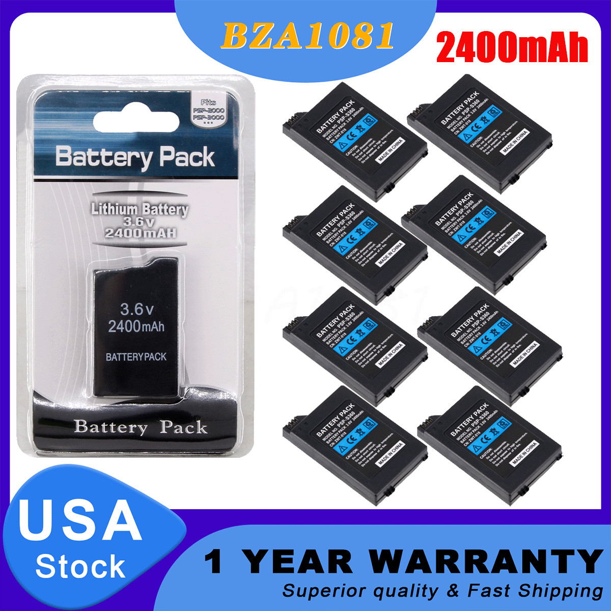 Lot Rechargeable Battery for Sony PSP-2000 PSP-2001 PSP-3000 Slim Lite PSP-S110