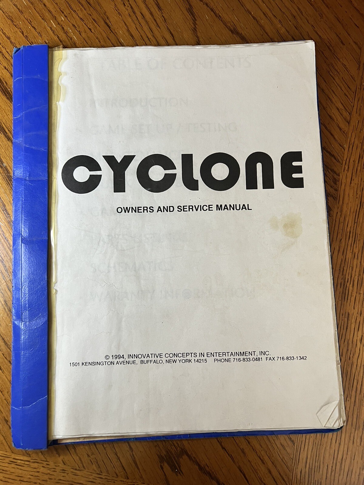*** Cyclone Redemption Arcade Game Kit Set-up Manual Service Guide Coin-op ***