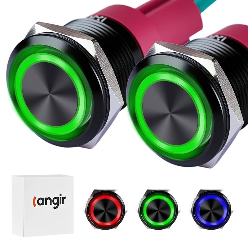 15Amp momentary Push Button Switch，(0.866") 12V-24V Push Button 22mm green