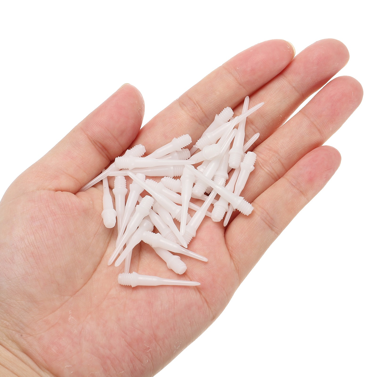50Pcs Plastic Dart Tips,Game 2BA Thread Soft Darts Tip White
