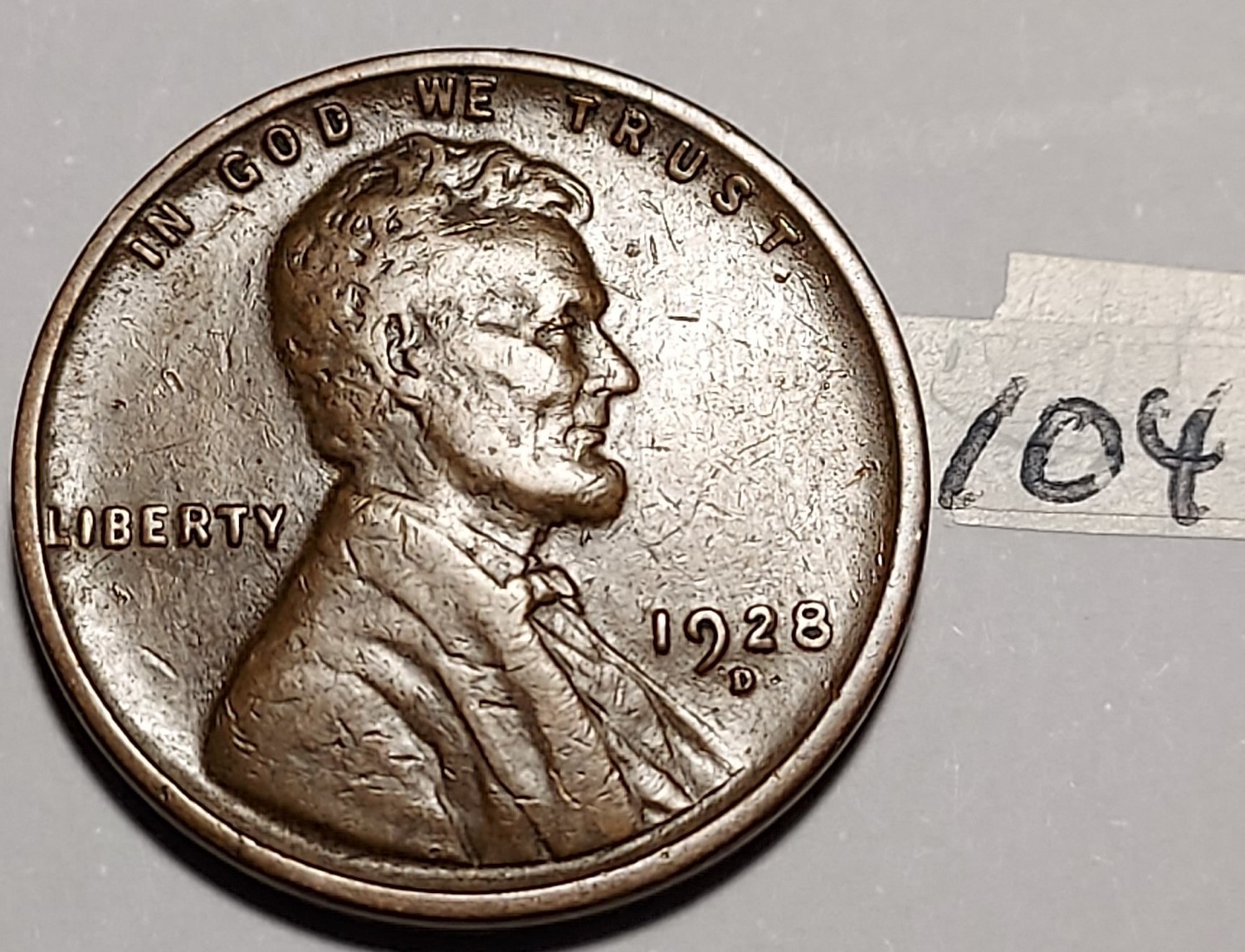 1928-D Lincoln Wheat Cent FINE #104