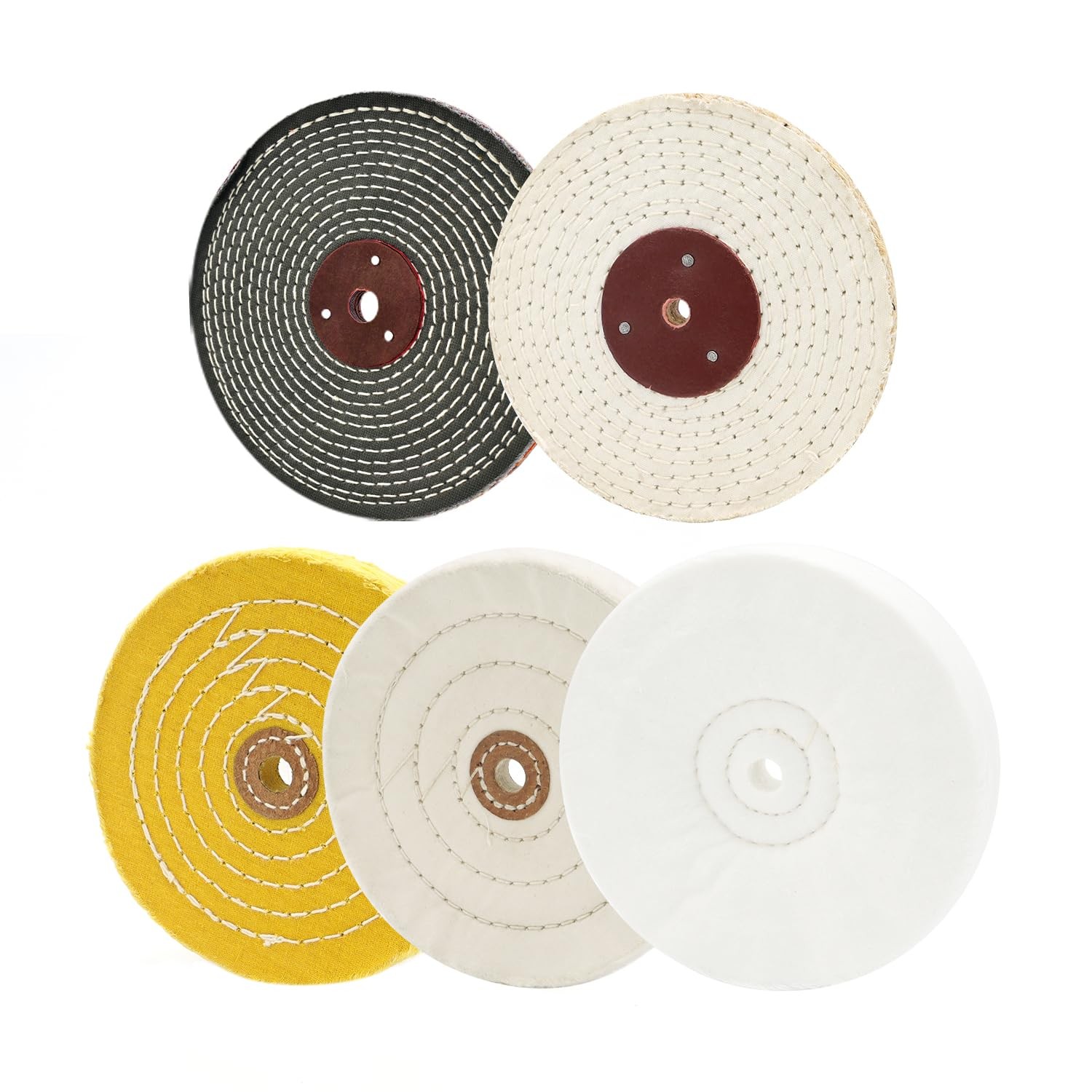 Buffing Polishing Wheels 6in x 1/2in Arbor Soft (30Ply) / Fine (50Ply) / Medi...