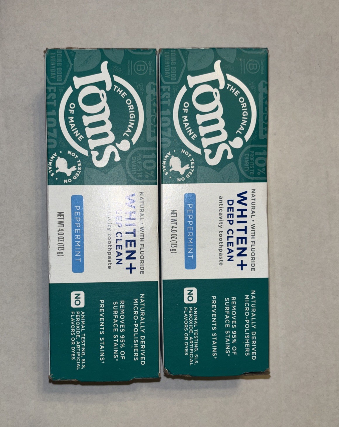 Tom’s Maine peppermint toothpaste - 2 packs 4.0oz
