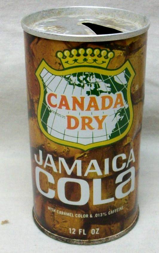 Vintage Canada Dry Jamaica Cola Pull Top Soda Can, 12oz, Aluminum, Ring-Pull