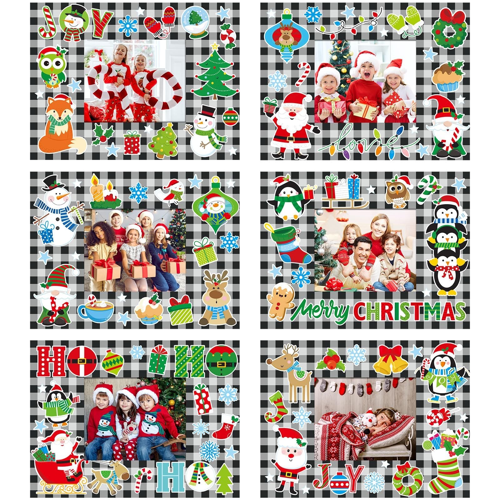 Capoda 24 Packs Christmas Photo Frame Xmas Craft DIY Picture Frame Ornaments ...
