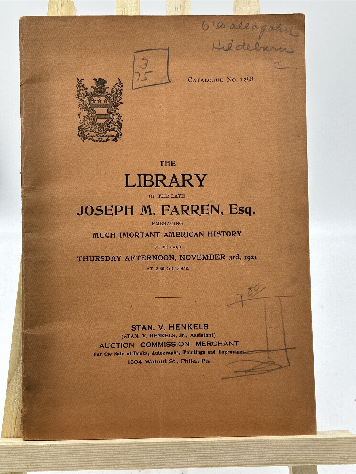 Henkels Catalog: Joseph M. Farren Collection- November 3, 1921