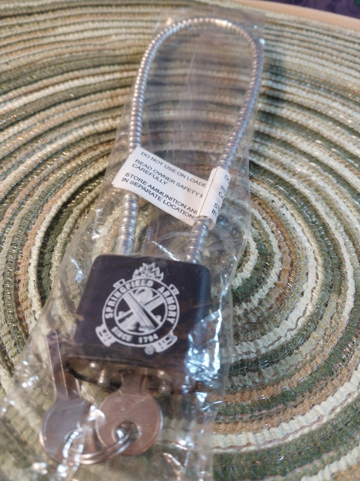 New Springfield Armory Gun Lock Cable Whit 2 Sets Of Keys