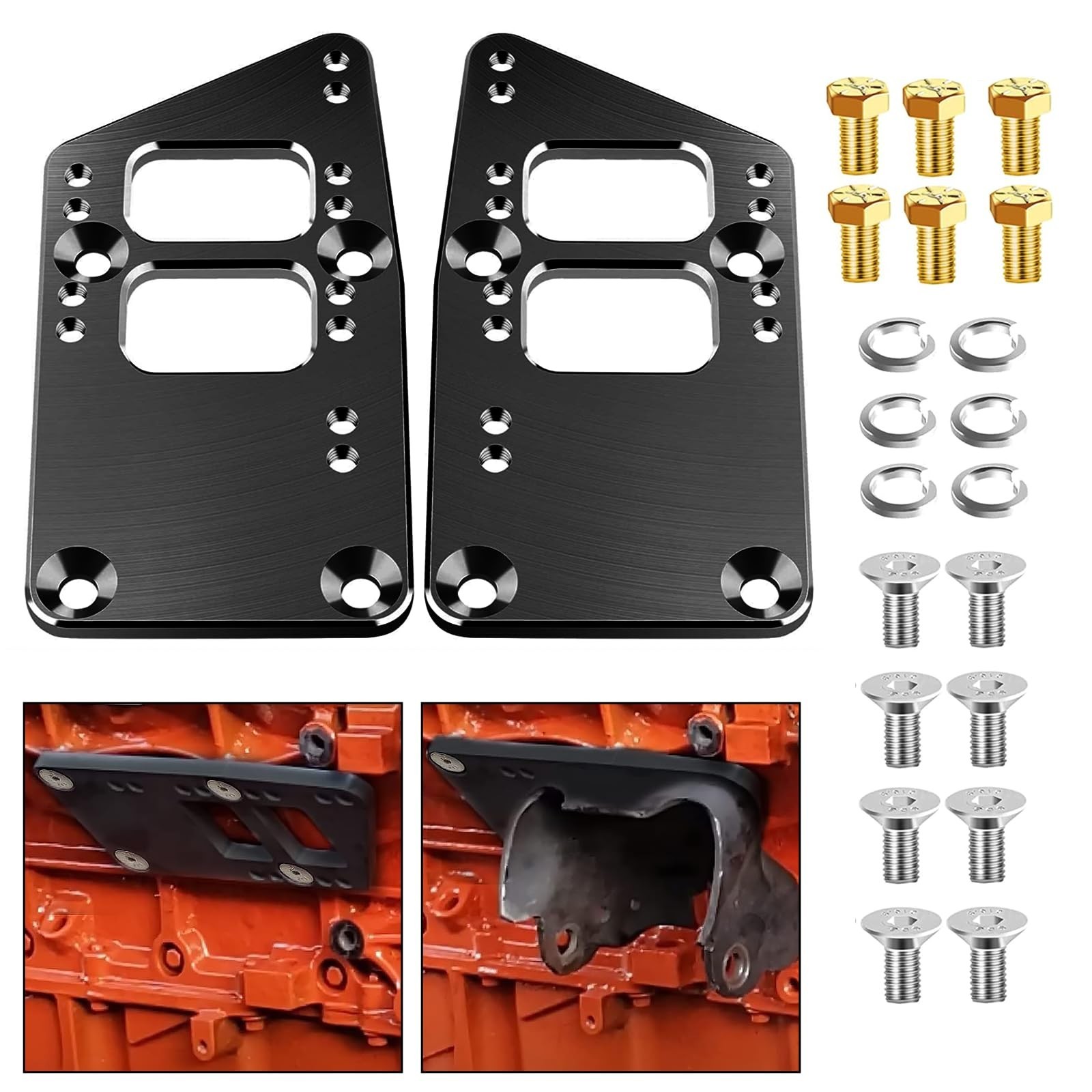 for LS Swap Motor Mounts Adapter Plates - for SBC Vehicle to LS Engine Adjust...