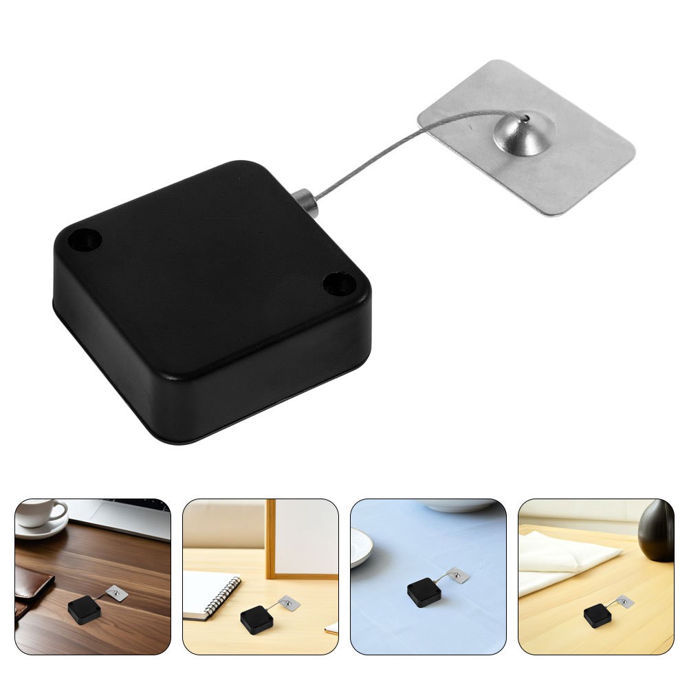 4 Pcs Retractable Security Cable Tv Remote Tether Anti-theft Wire Lock for