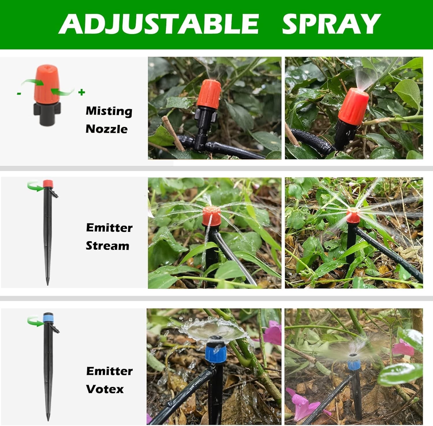 240FT Drip Irrigation System Kit, Automatic Garden Watering Misting System fo...