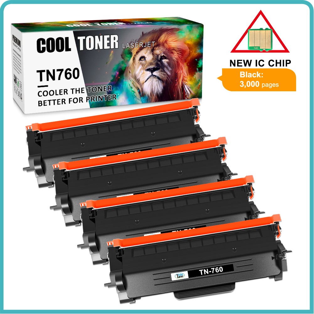 4PK TN760 Toner Cartridge for Brother TN730 MFC-L2690DW MFC-L2710DW HL-L2370DW