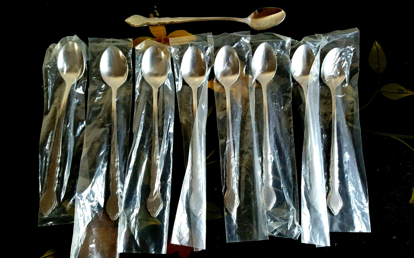 9 plus 1 Stainless Iced Tea Spoon Curved Handle 7.25in New