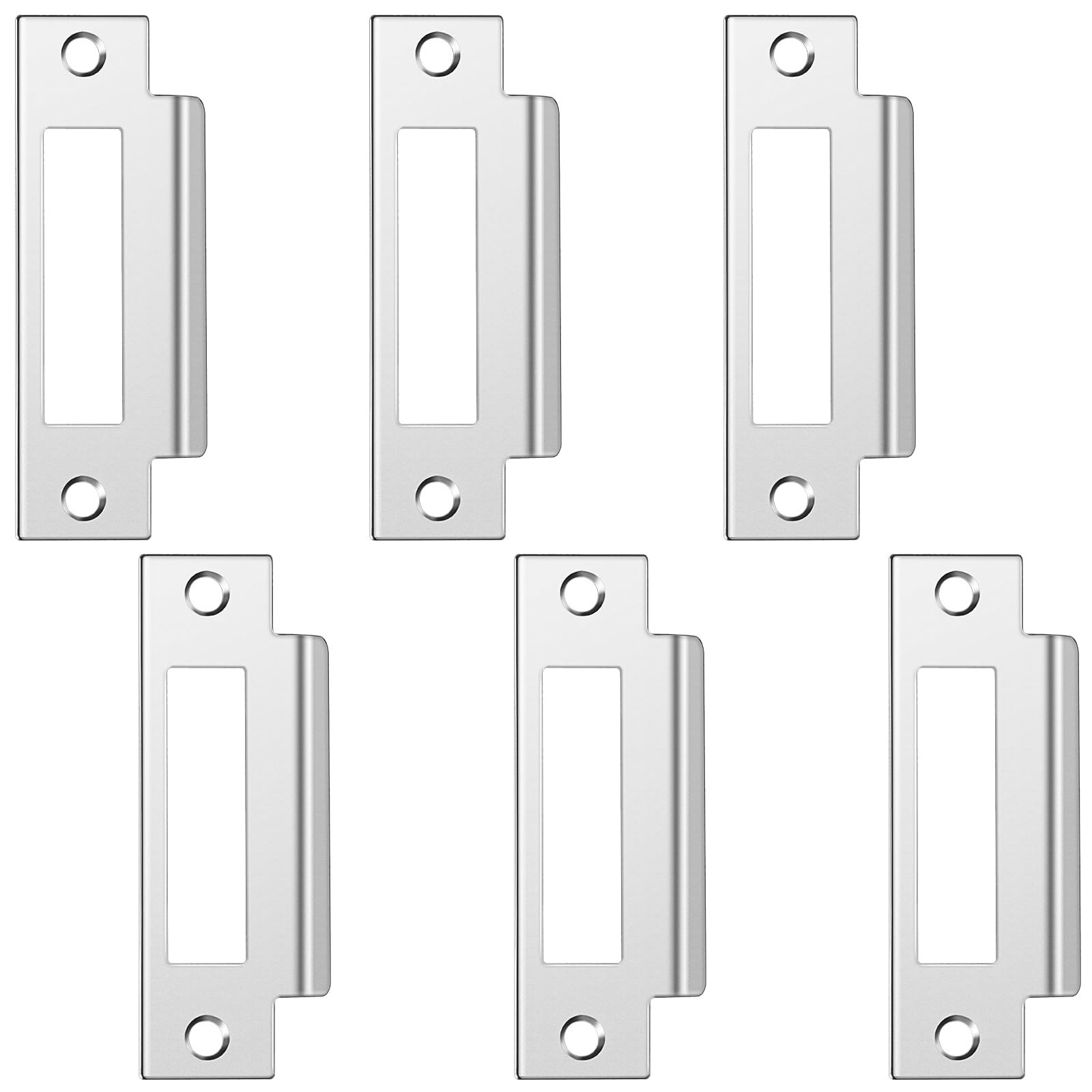 6Pcs 4-7/8" Zinc Plated Strike Plate Universal Door Strike Plate Replacement ...