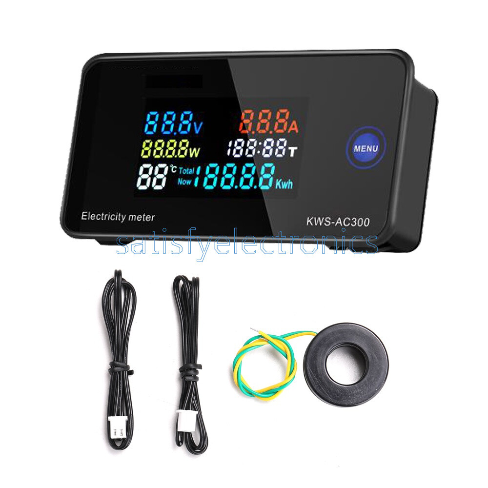 Voltmeter Ammeter Power Energy Meter AC 50-300V AC Wattmeter Electricity meter