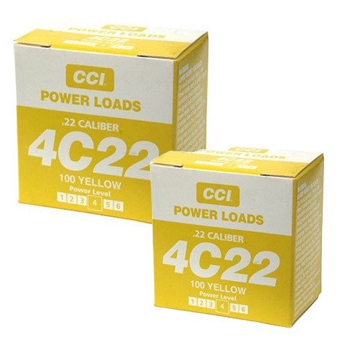 DT Systems .22 Caliber 4C22 Blank Power Loads 100 Yellow 60-80 Yards - 2 Boxes
