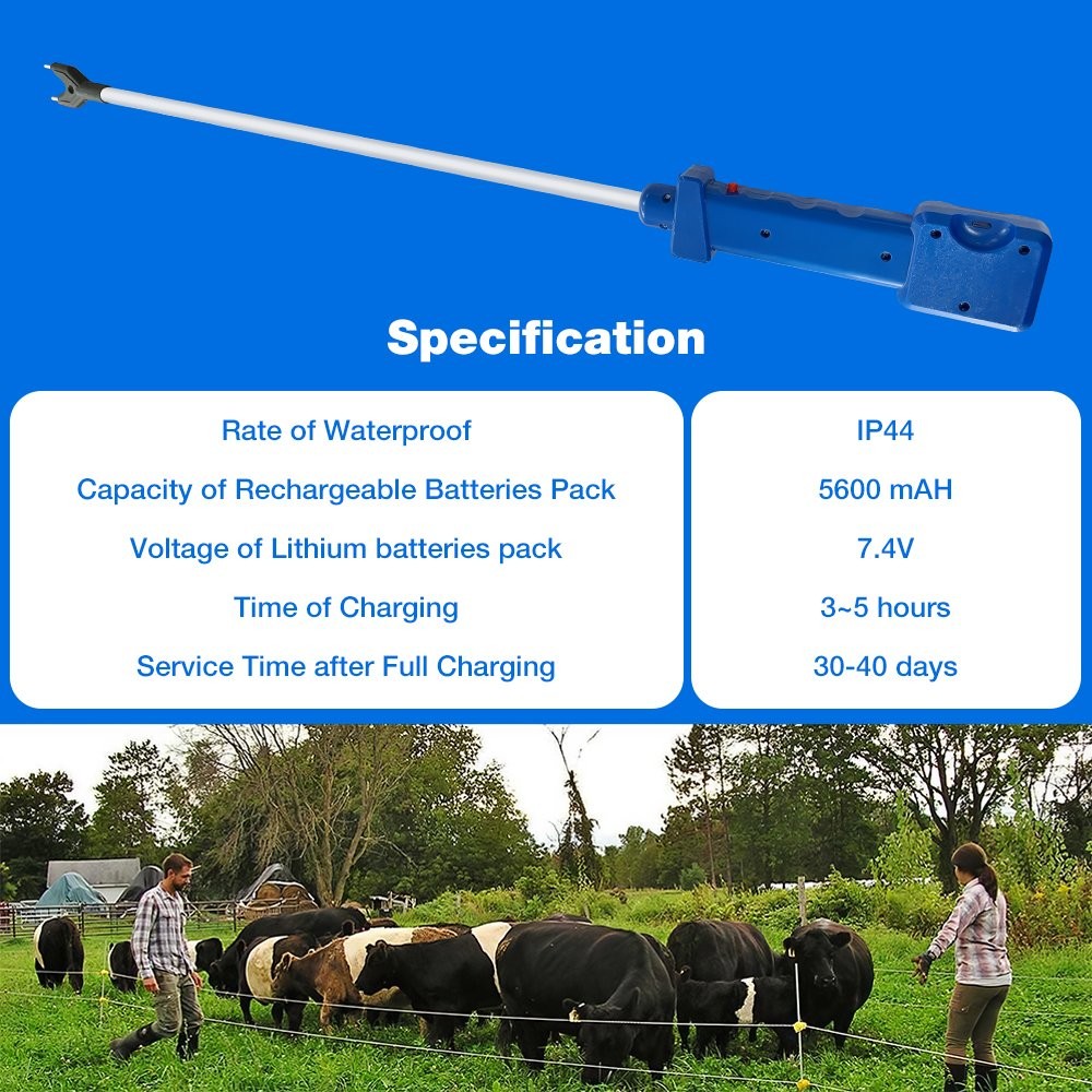 Rechargeable 10000V Cattle Prodder Handheld Electric Shock Livestock Prod +Light