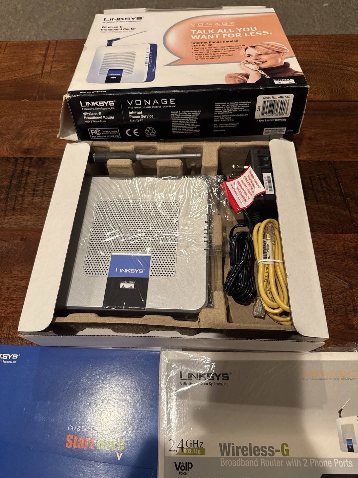 Linksys WRTP54G 3 Mbps 4-Port 10/100 Wireless G Router Vintage Electronic Vonage