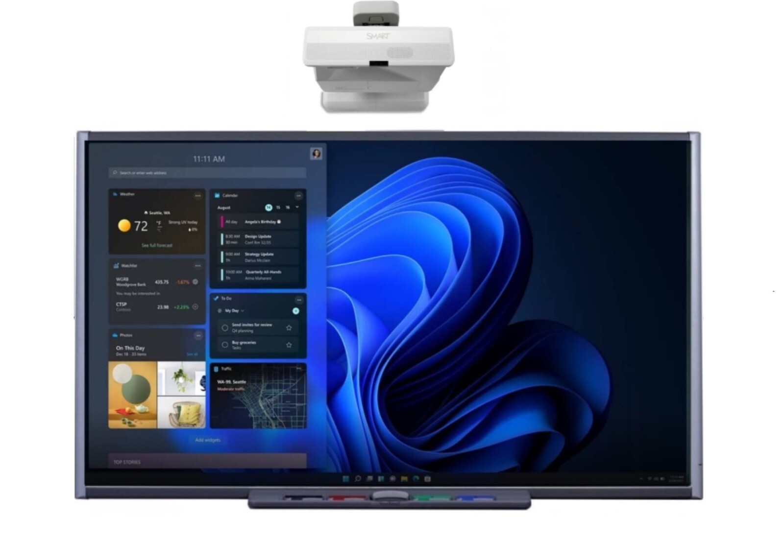 Interactive Smart Board SB680 and Smart U100 short throw projector