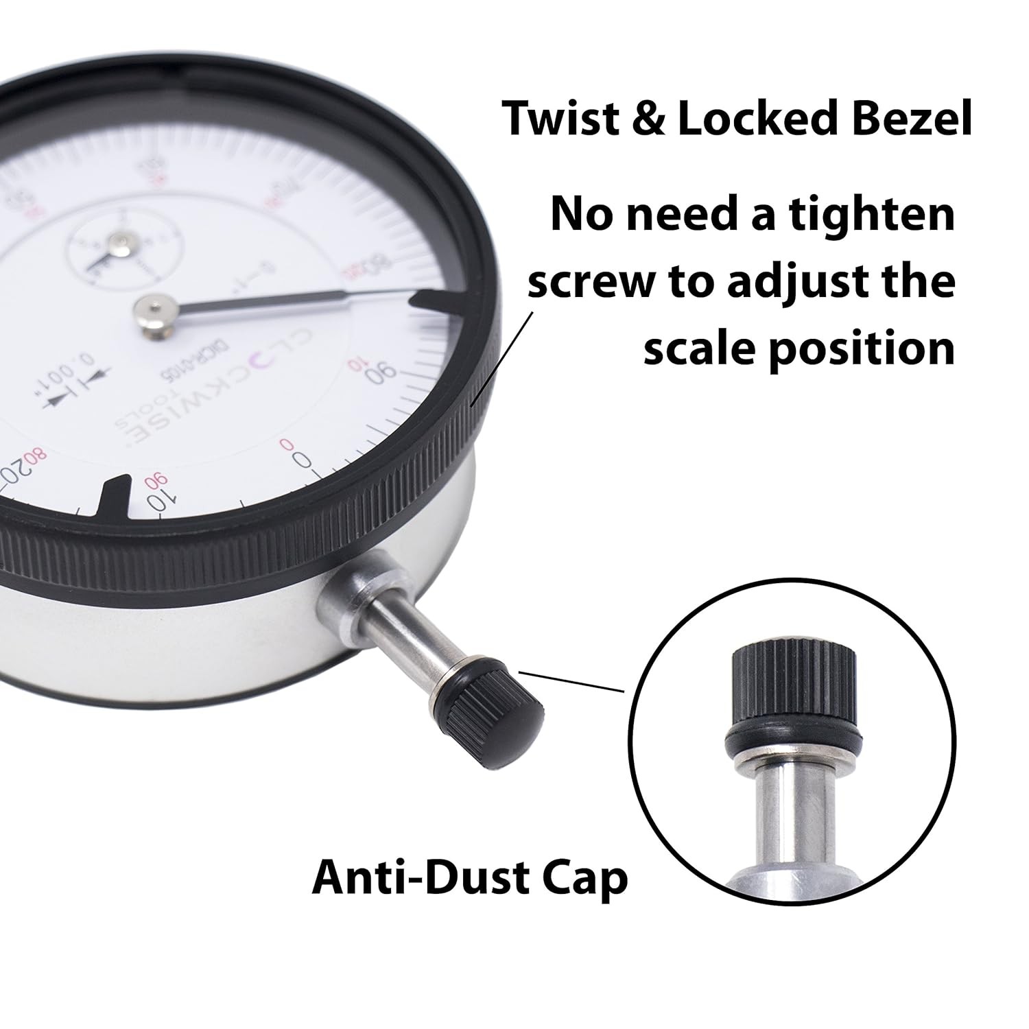 Dial Indicator with Magnetic Base Holder Stand, DIMR-0105 0-1 inch
