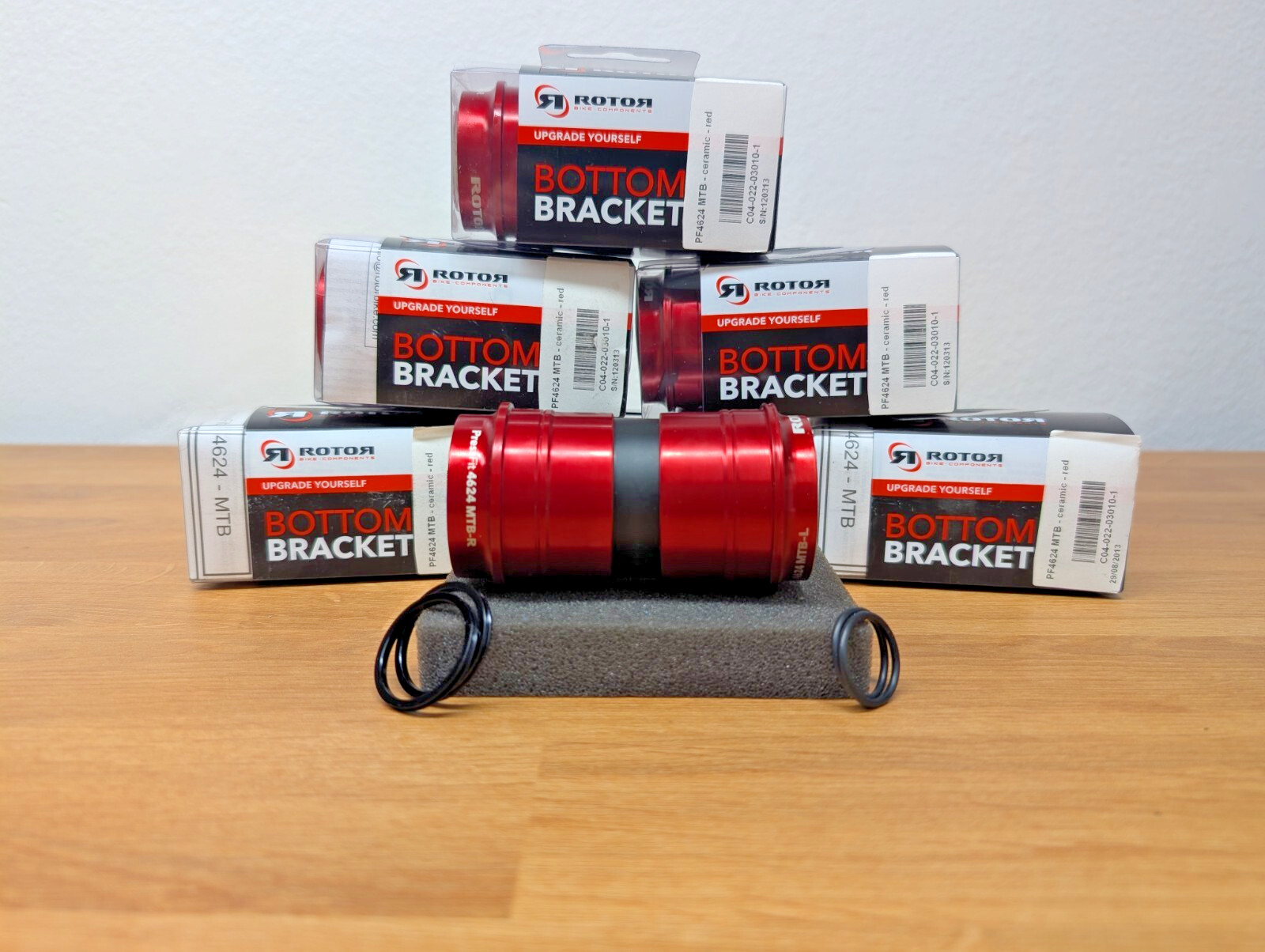 Rotor Press Fit Ceramic Bottom Bracket-MTB-Red-PF30x24mm Axle-PF4624 MTB-New