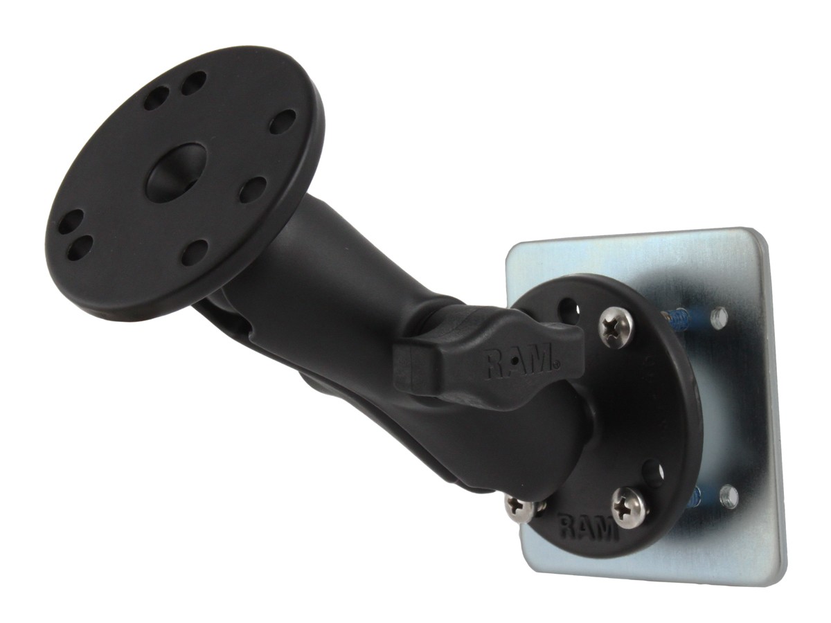 RAM Flat Surface Mount with 2 Round 1" Ball Bases and Steel Backer Plate