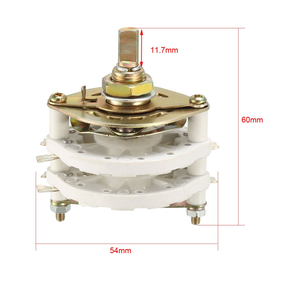 2P6T 2 Pole 6 Position 2 Deck Band Channel Rotary Switch Selector