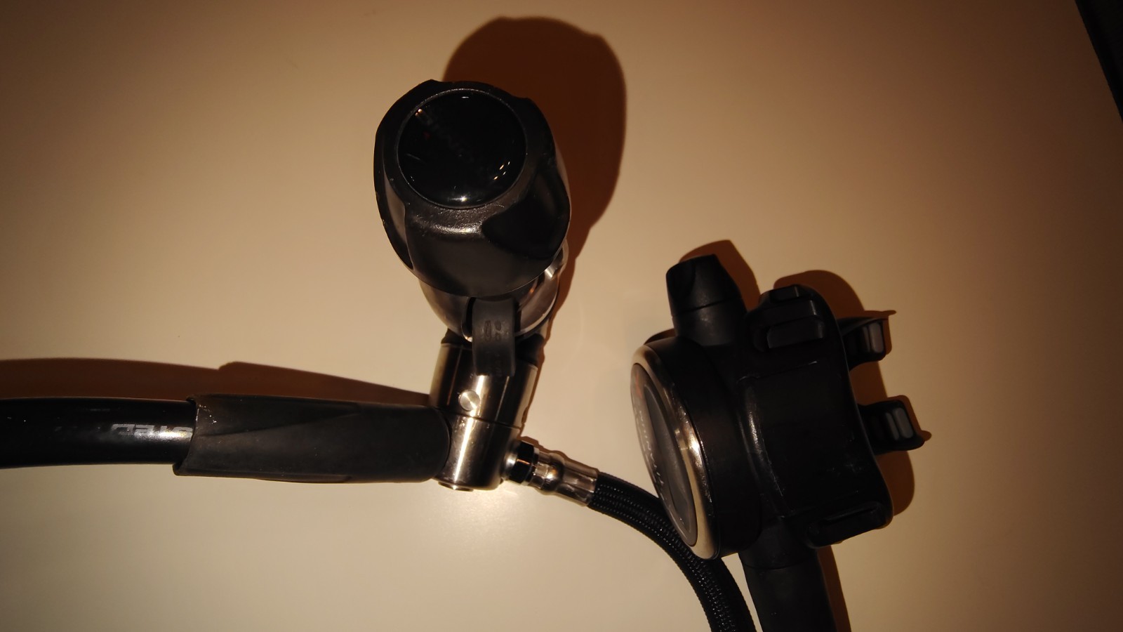 Atomic Aquatics T2x titanium Scuba regulator, first and second stage.