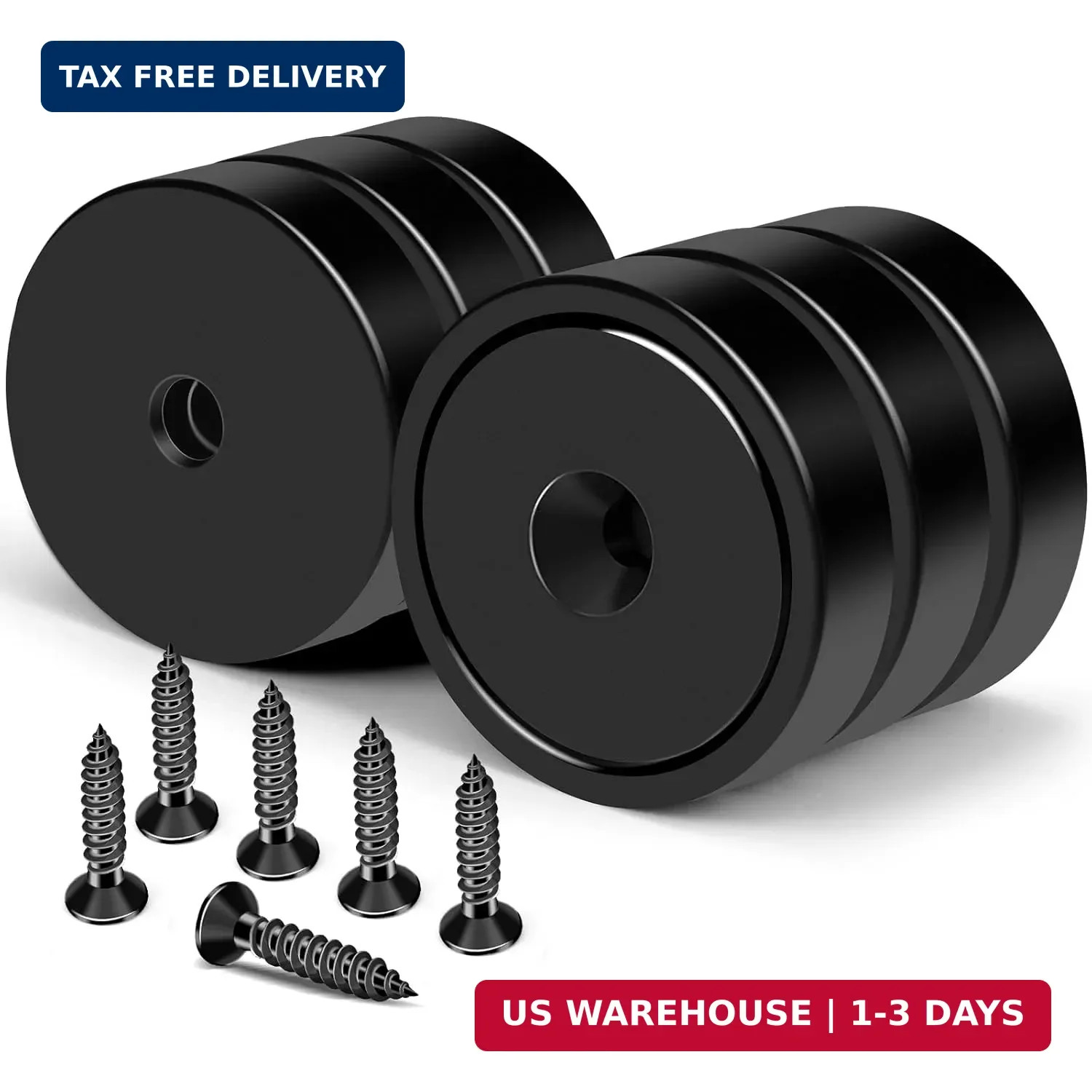 Heavy Duty Magnets with Hole 150LB Strong Neodymium Wall Mount Magnets 6 Pack