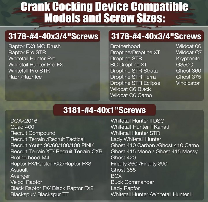 Crossbow Crank Cocking Device Compatible with Barnett Series Bar 20020